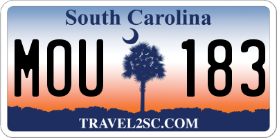 SC license plate MOU183