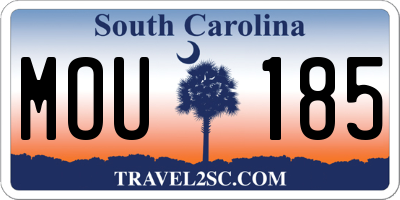 SC license plate MOU185