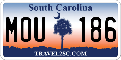 SC license plate MOU186