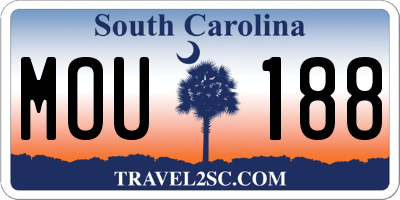 SC license plate MOU188