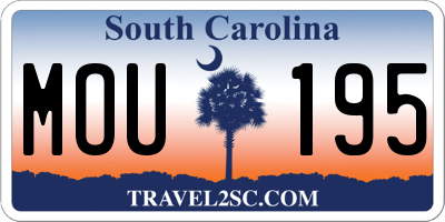 SC license plate MOU195