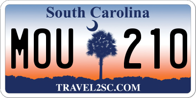 SC license plate MOU210