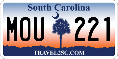 SC license plate MOU221