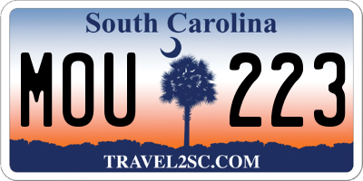 SC license plate MOU223