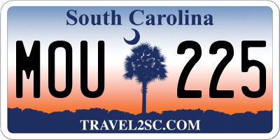 SC license plate MOU225