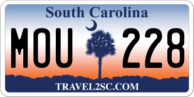SC license plate MOU228