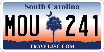 SC license plate MOU241