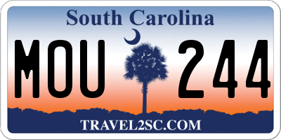 SC license plate MOU244