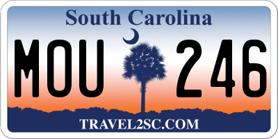 SC license plate MOU246
