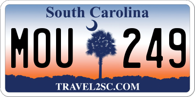 SC license plate MOU249