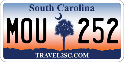 SC license plate MOU252