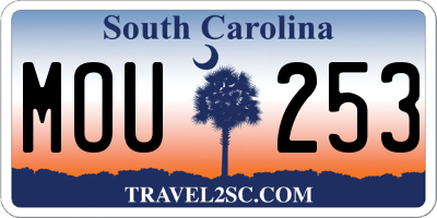 SC license plate MOU253