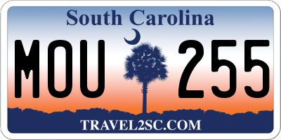 SC license plate MOU255
