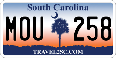 SC license plate MOU258