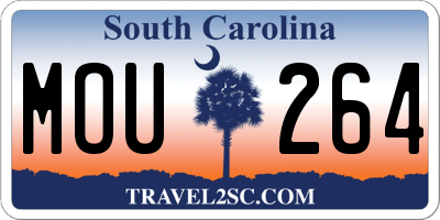 SC license plate MOU264
