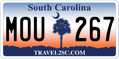 SC license plate MOU267