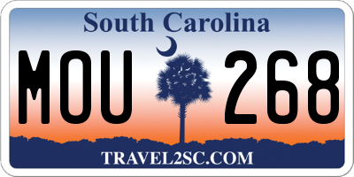 SC license plate MOU268