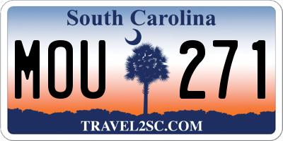 SC license plate MOU271