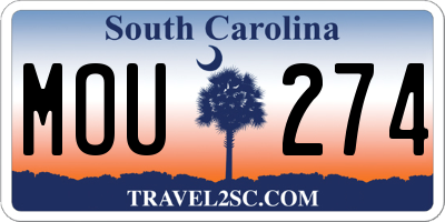 SC license plate MOU274