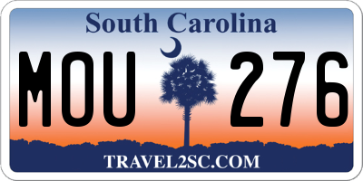 SC license plate MOU276