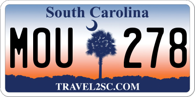 SC license plate MOU278
