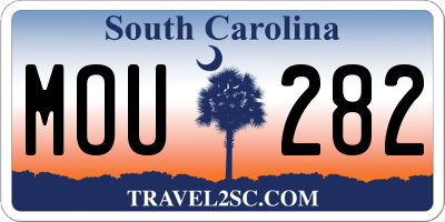 SC license plate MOU282