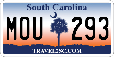 SC license plate MOU293