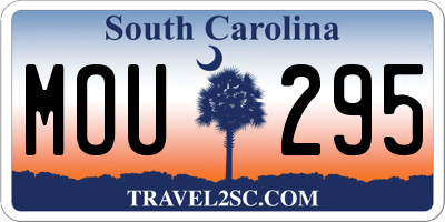 SC license plate MOU295