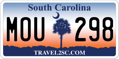 SC license plate MOU298
