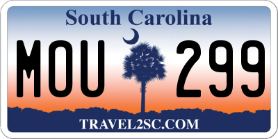 SC license plate MOU299
