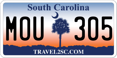 SC license plate MOU305