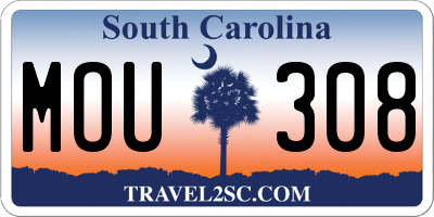 SC license plate MOU308