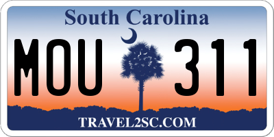 SC license plate MOU311