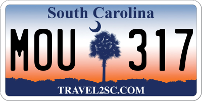 SC license plate MOU317