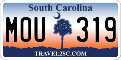 SC license plate MOU319