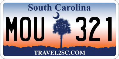 SC license plate MOU321