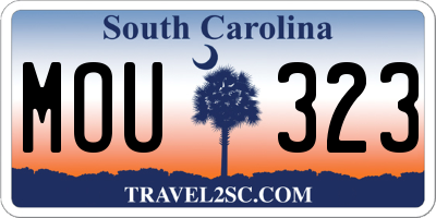 SC license plate MOU323
