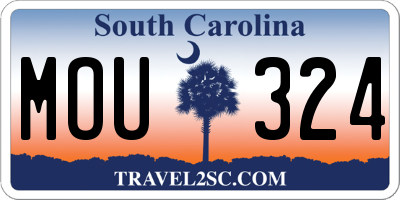 SC license plate MOU324