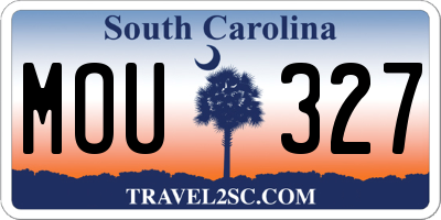SC license plate MOU327