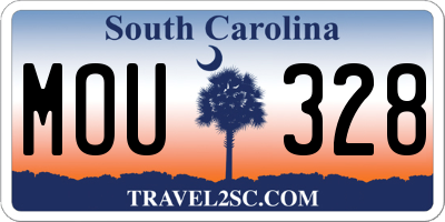 SC license plate MOU328