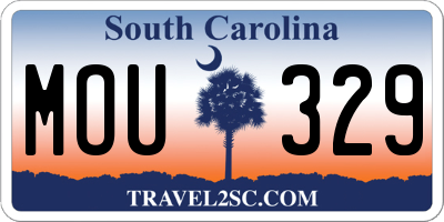 SC license plate MOU329