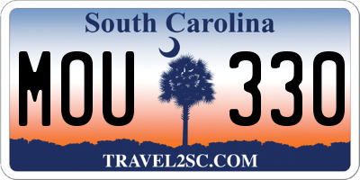 SC license plate MOU330