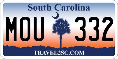 SC license plate MOU332