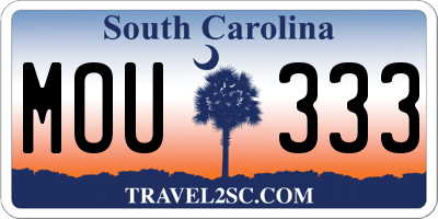 SC license plate MOU333