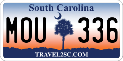 SC license plate MOU336