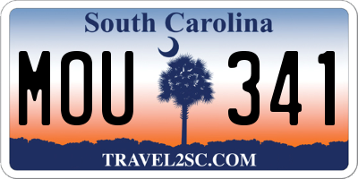 SC license plate MOU341