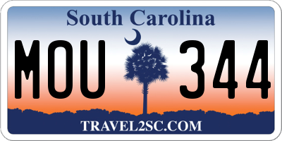 SC license plate MOU344