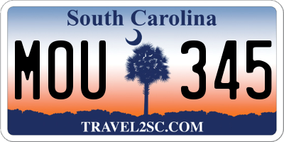 SC license plate MOU345