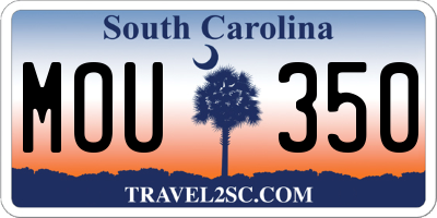 SC license plate MOU350