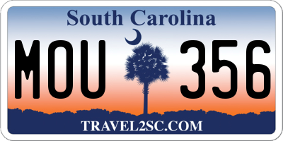 SC license plate MOU356
